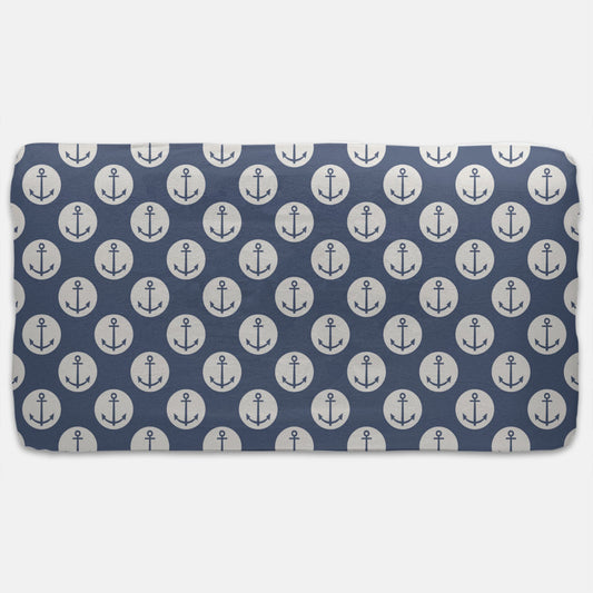 Anchors Away Blue Fitted Crib Sheet