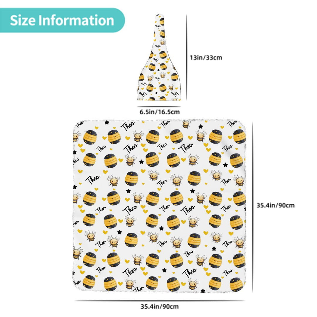 Bumble Bee Swaddle Blanket & Beanie Hat Set