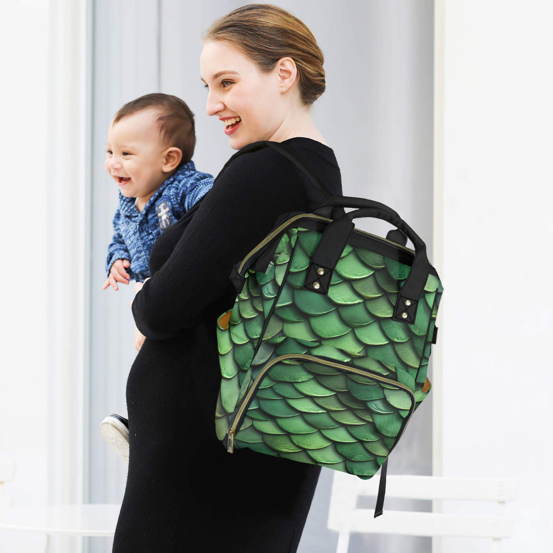 Green Dragon Scale Diaper Bag
