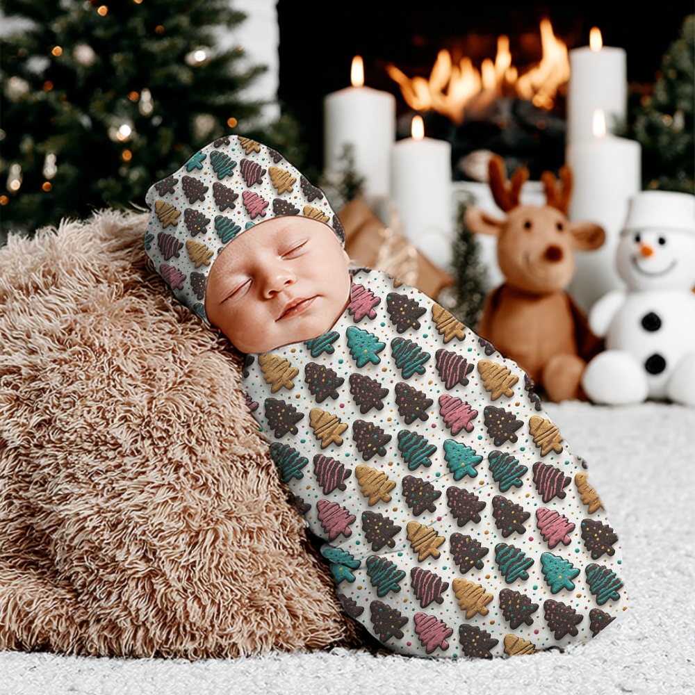 Christmas Cookies Cocoon Baby Swaddle Set