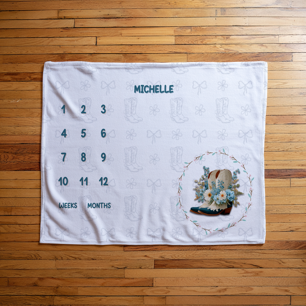 Cowgirl Milestone Blanket