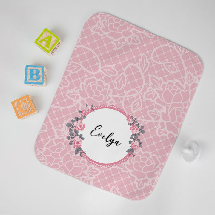 Roses and Lace Baby Burp Cloth