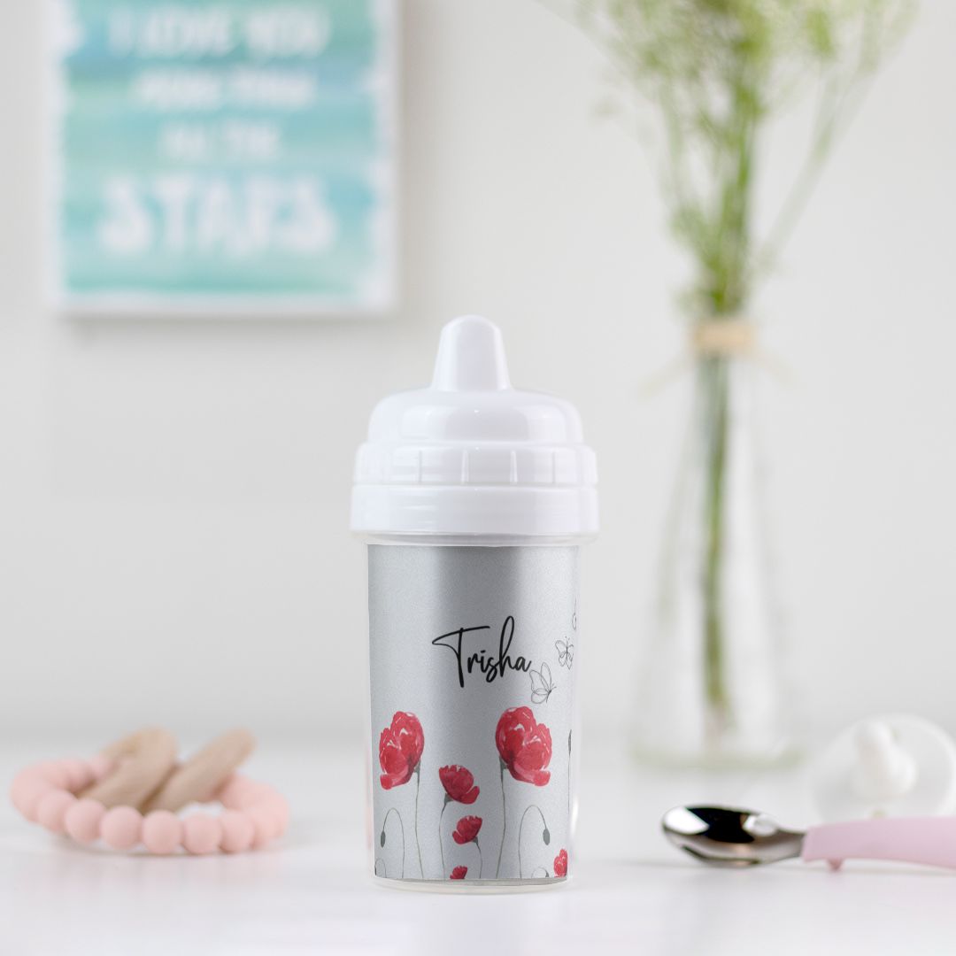 Red Flower Sippy Cup