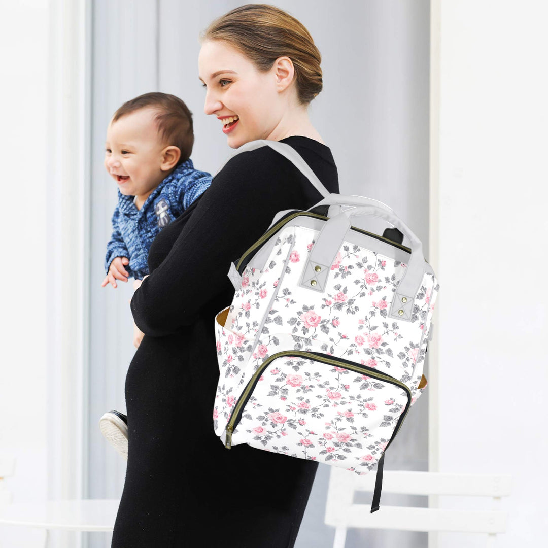 Roses and Lace Diaper Bag Backpack