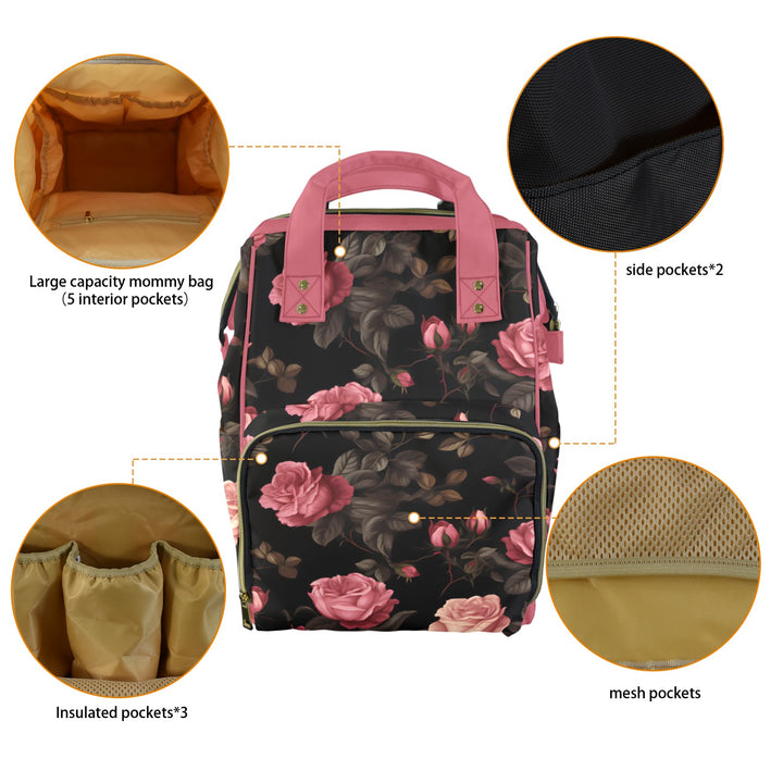 Pink Rose Diaper Bag