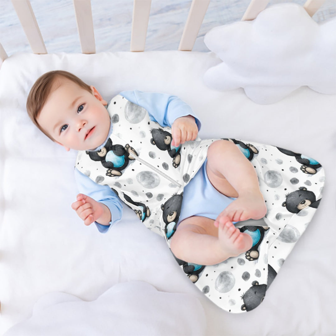 Black Teddy Bear Sleeveless Baby Sleep Sack