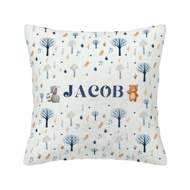 Woodland Animal Corduroy Throw Pillow Covers