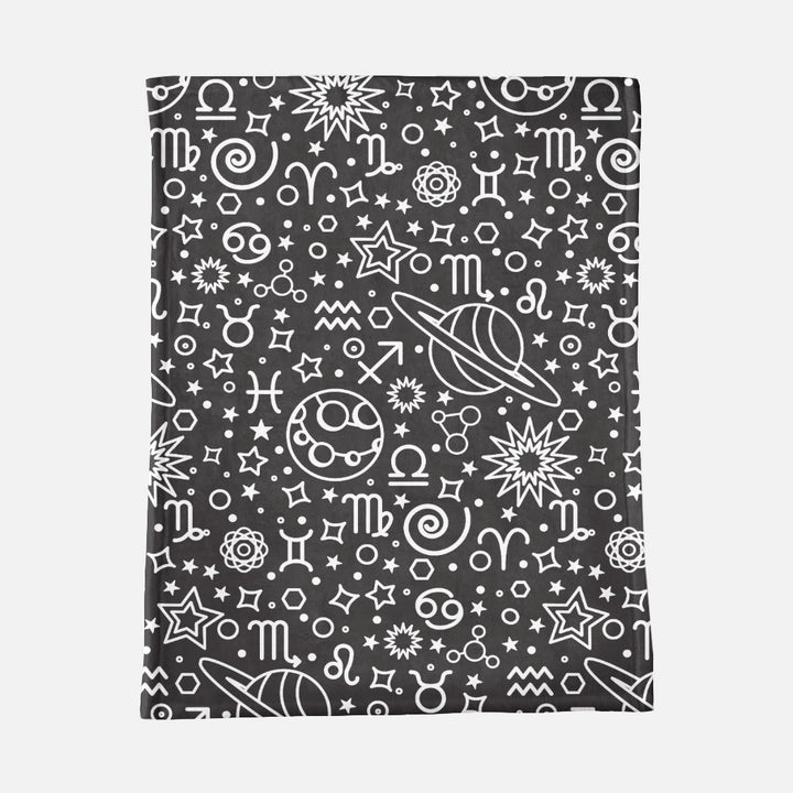 Black and White Zodiac Minky Blanket