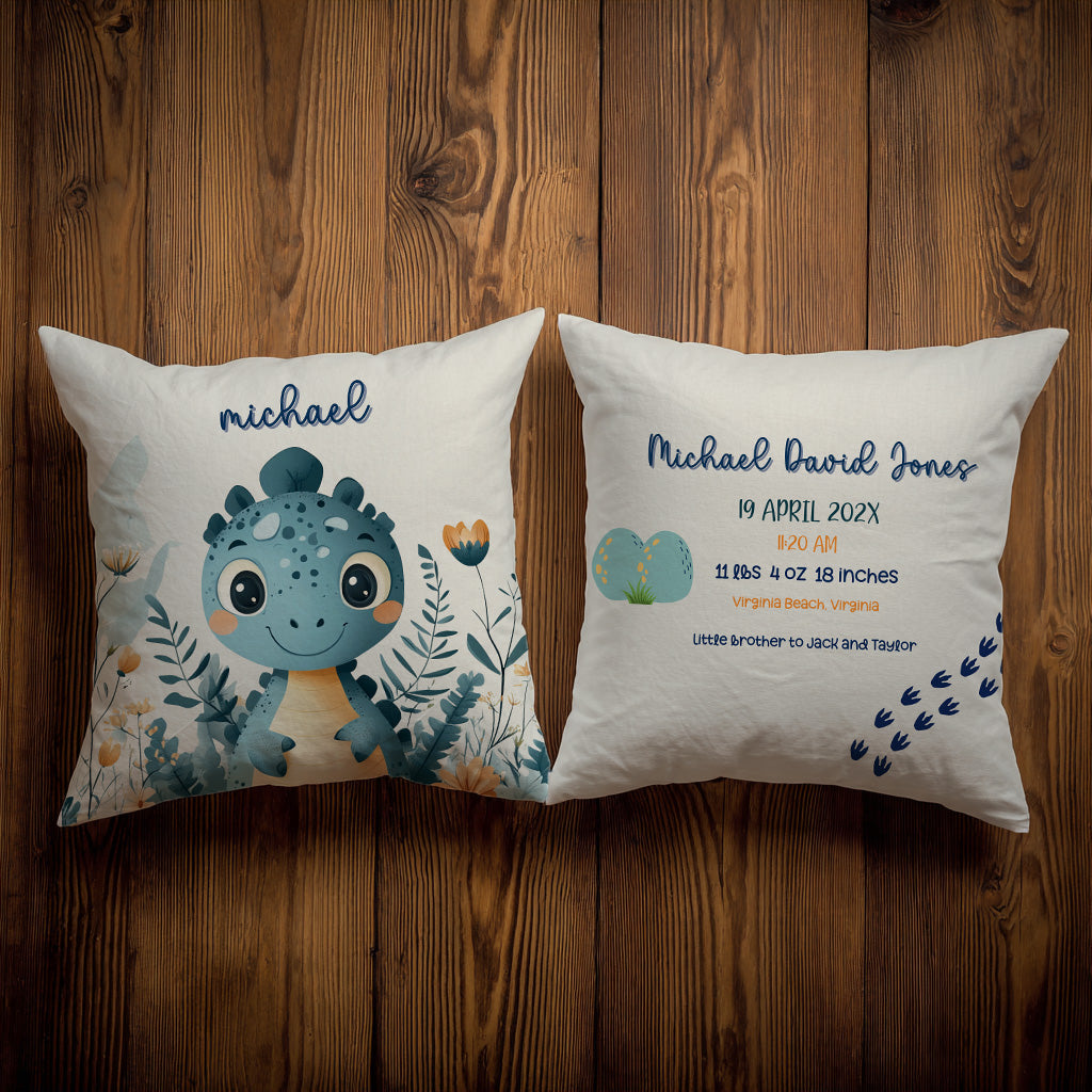 Personalized Dinosaur Throw Pillow Covers