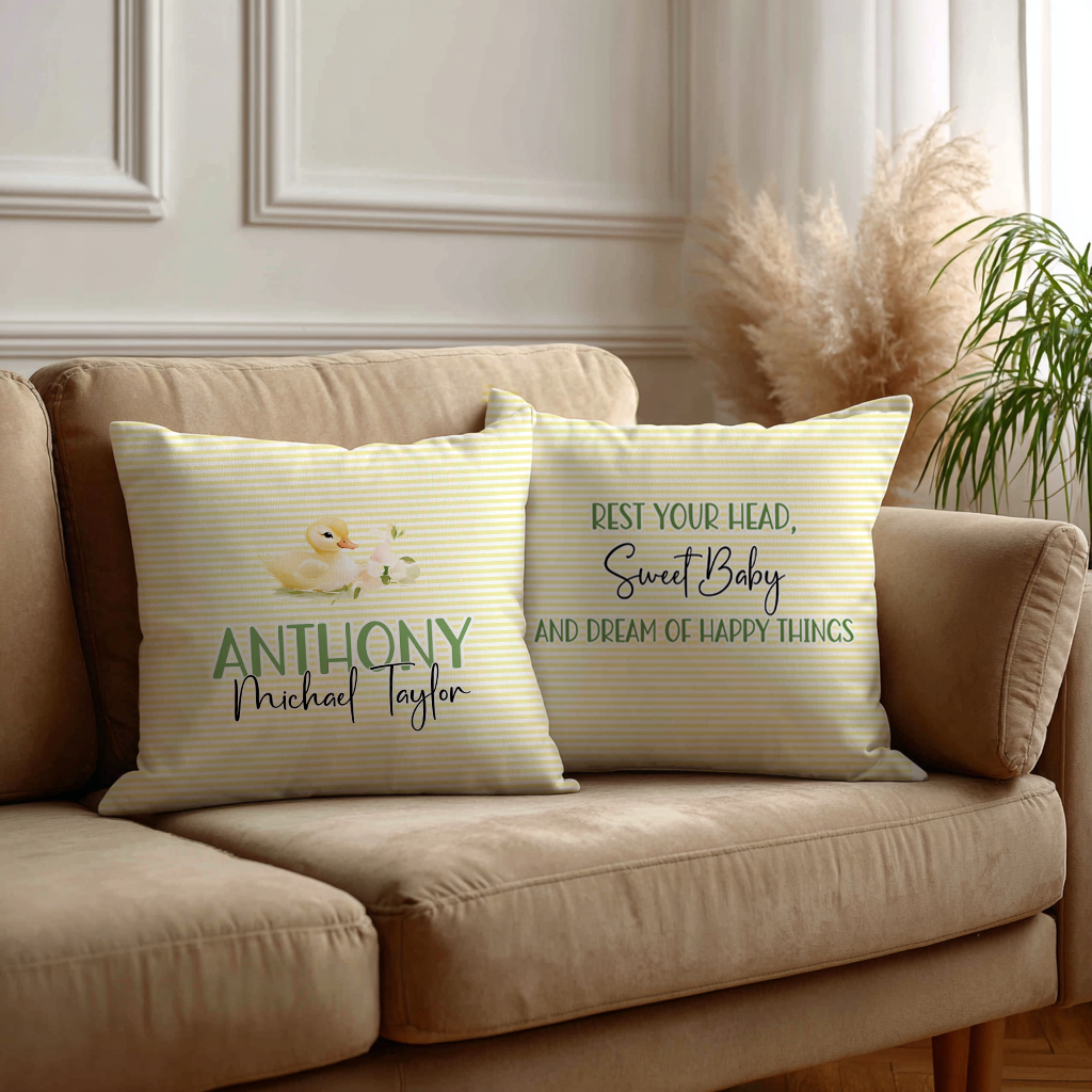 Baby Duckingly Corduroy Throw Pillow Covers