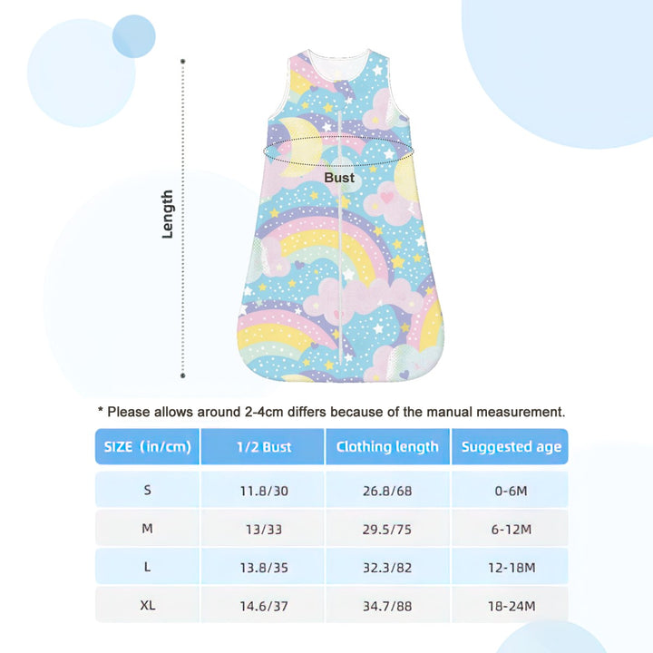 Whimsical Rainbows and Stars Sleeveless Baby Sleep Sack