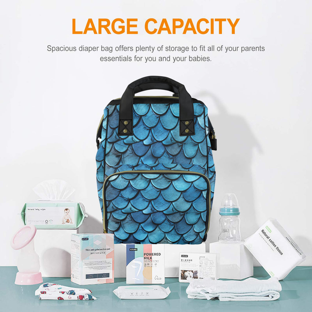 Blue Dragon Scale Diaper Bag