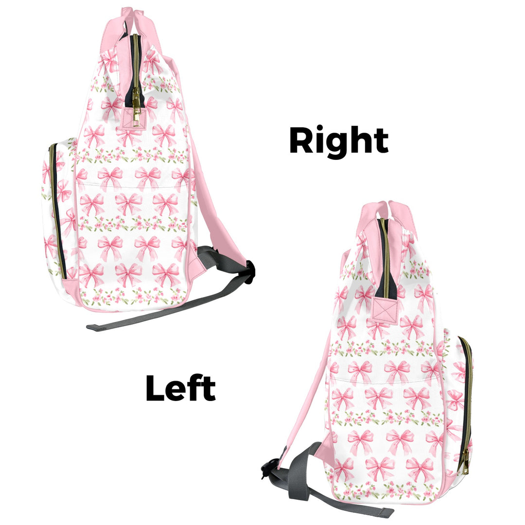 Croquette Pink Bows Diaper Bag