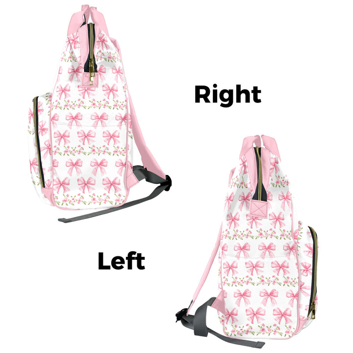 Croquette Pink Bows Diaper Bag