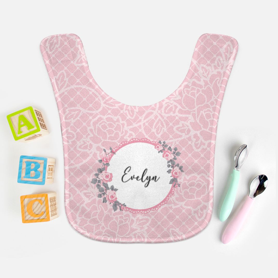 Roses and Lace Baby Bib