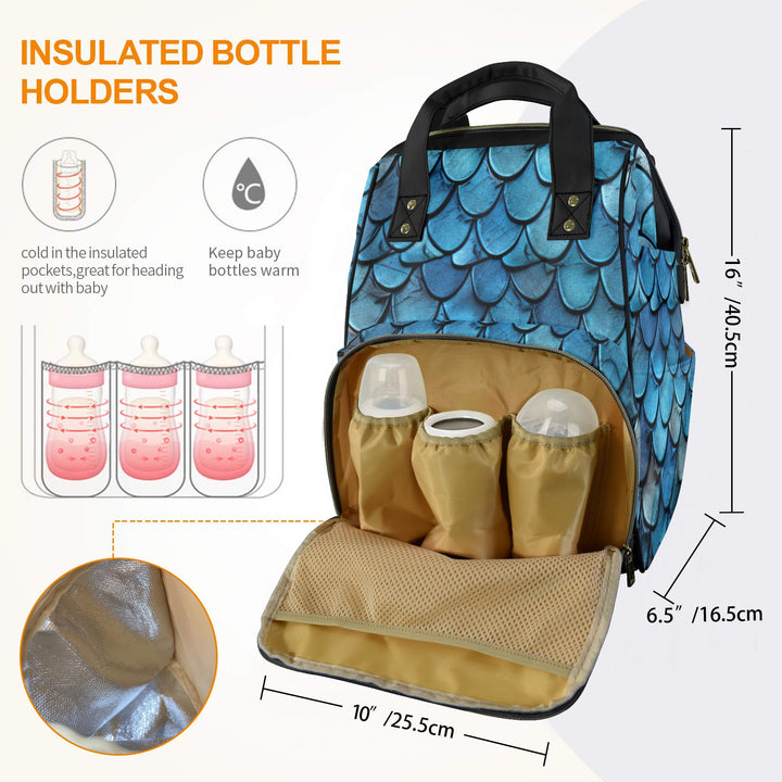 Blue Dragon Scale Diaper Bag