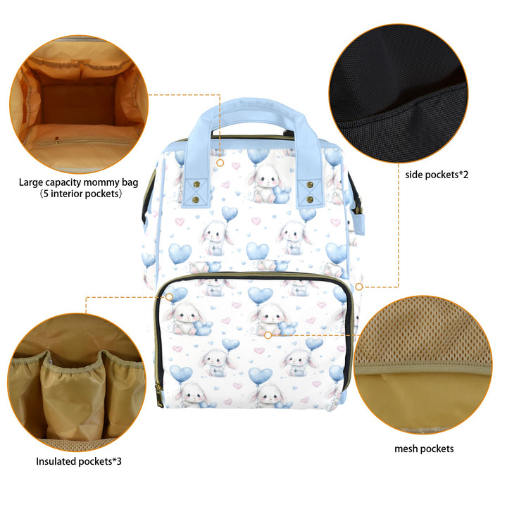 Rabbits and Balloons Diaper Bag