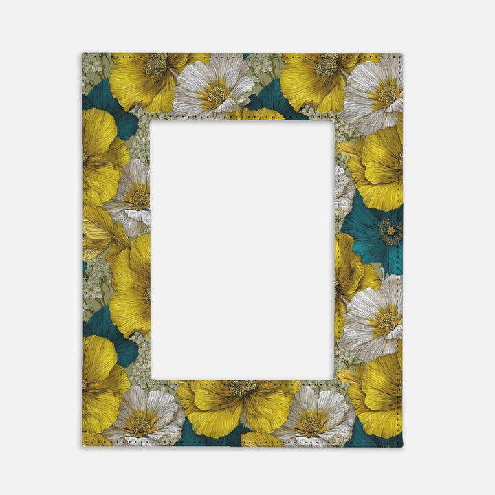 Teal and Yellow Floral Picture Frame