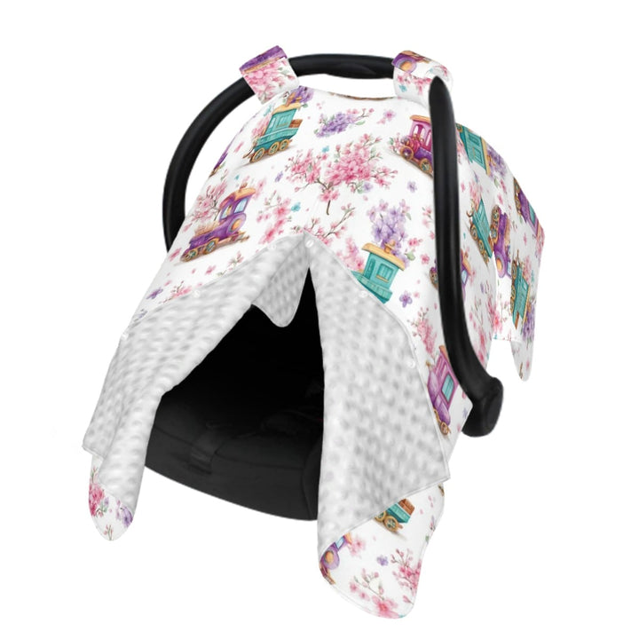 Whimsical Cuddle Train Baby Car Seat Cover