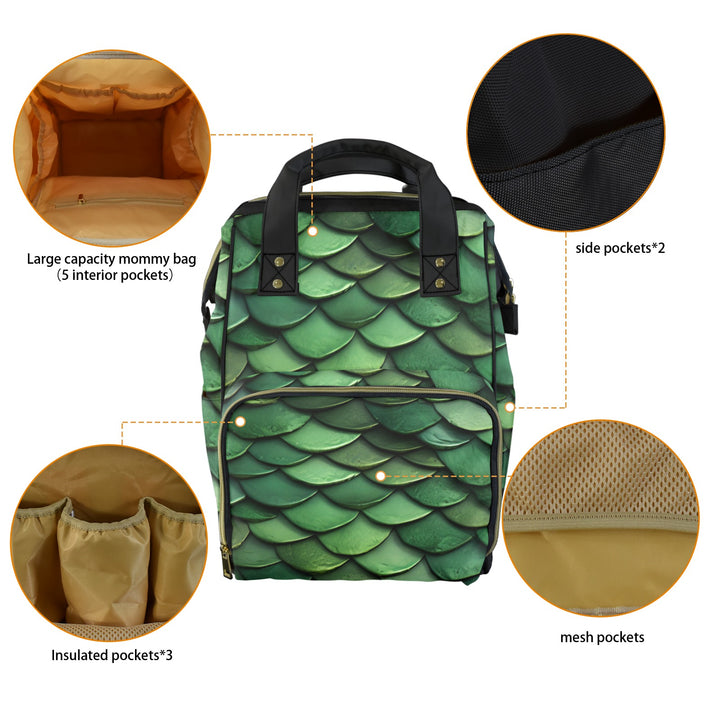 Green Dragon Scale Diaper Bag