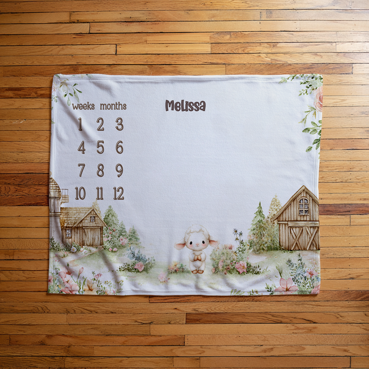 Whimsical Farm Milestone Blanket