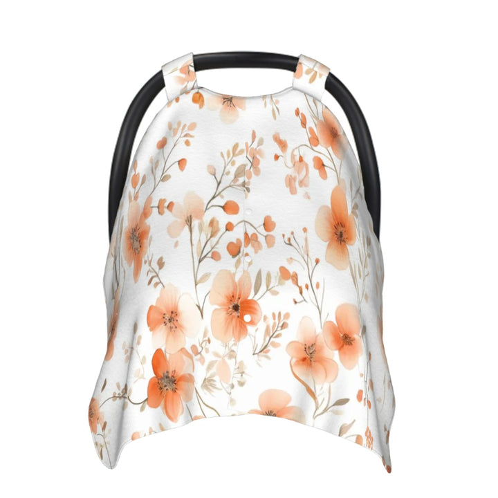 Peach Floral Car Seat & Breastfeeding Cover