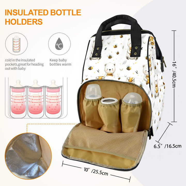 Bears and Honey Bees Diaper Bag