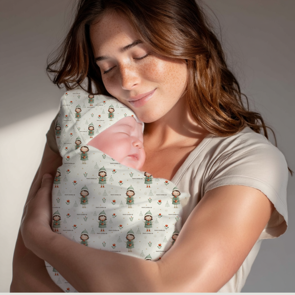 Christmas Flower Cocoon Baby Swaddle Set