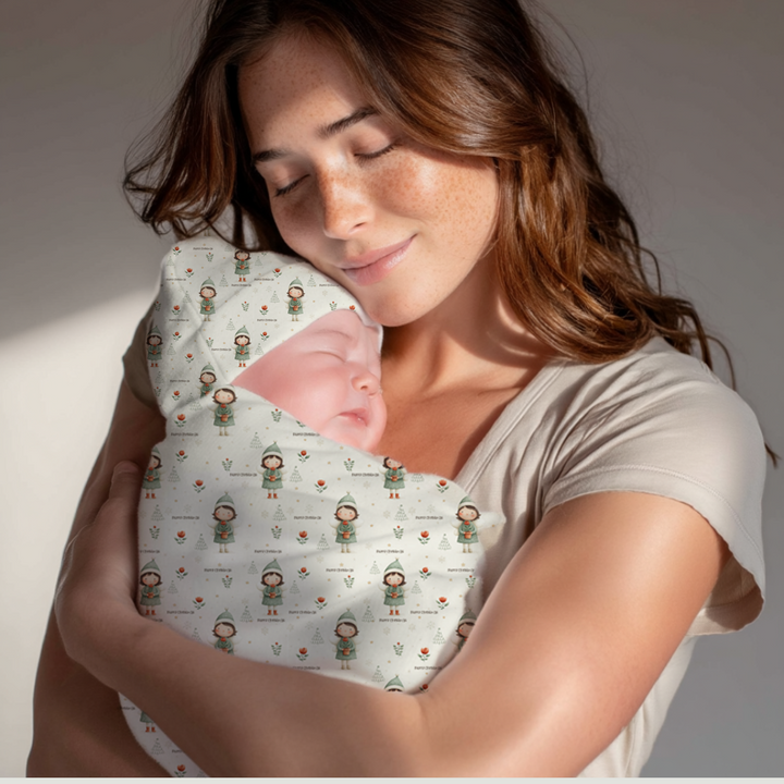 Christmas Flower Cocoon Baby Swaddle Set
