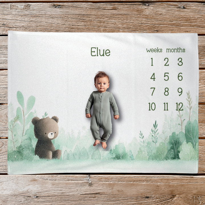 Forest Bear Milestone Blanket