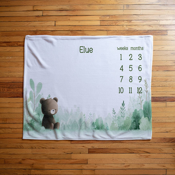 Forest Bear Milestone Blanket