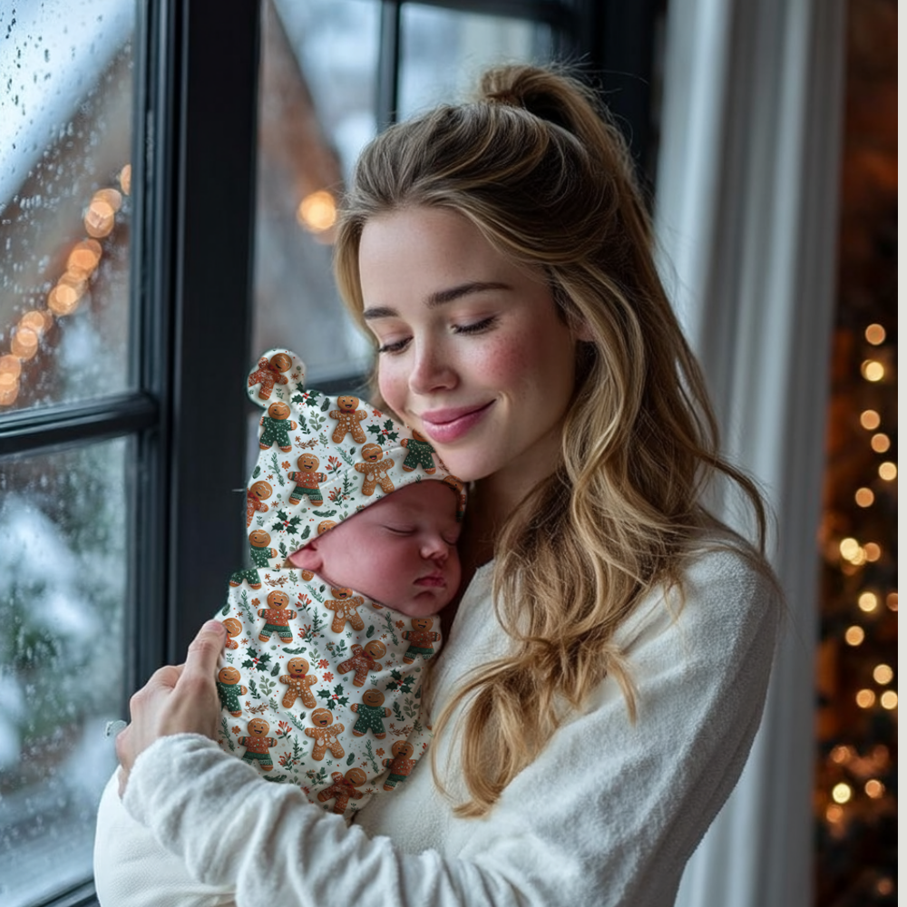 Gingerbread Cocoon Baby Swaddle Set