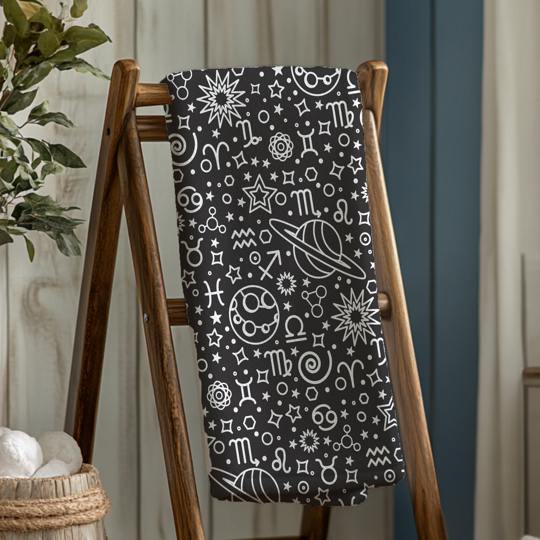 Black and White Zodiac Minky Blanket