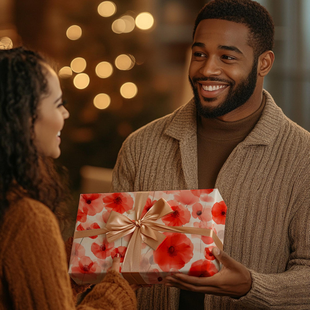 Red Poppy Flower Wrapping Paper