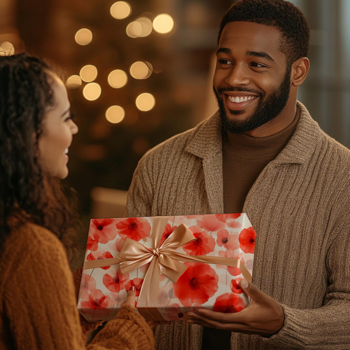 Red Poppy Flower Wrapping Paper
