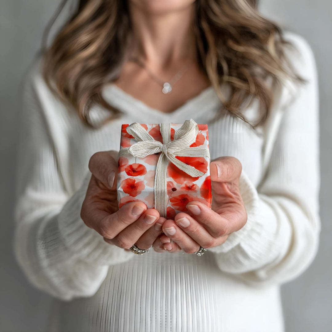 Red Poppy Flower Wrapping Paper