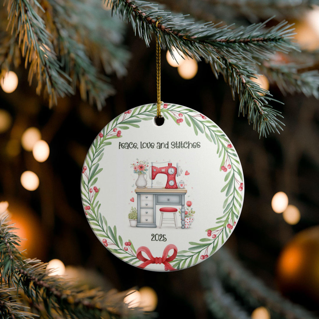 Sewing Lover Personalized Ceramic Ornament