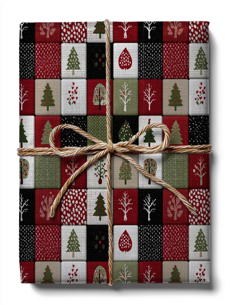 Christmas Patchwork Wrapping Paper
