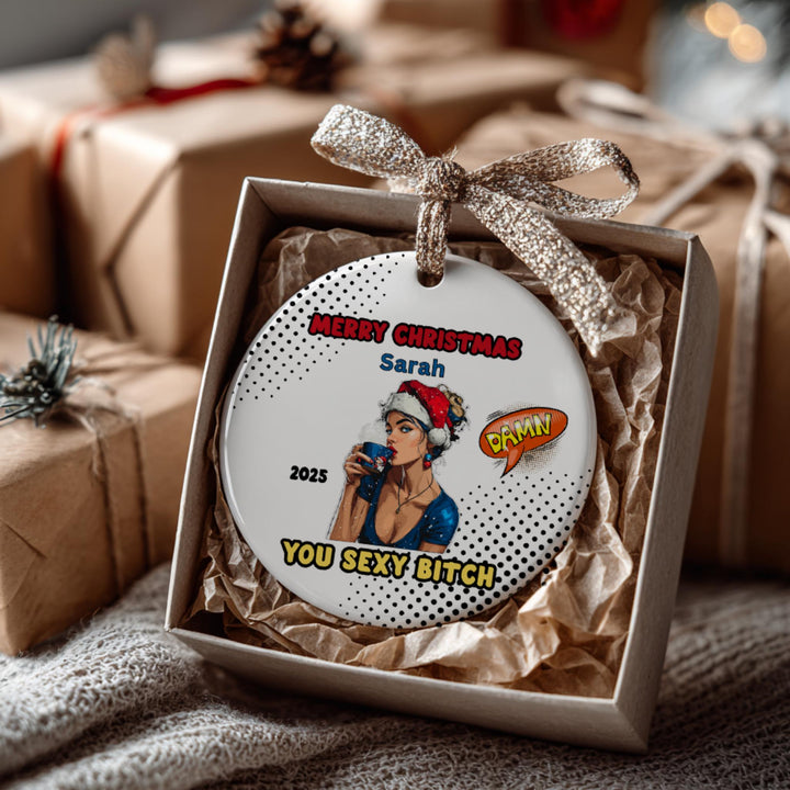 Pop Art Funny Personalized Ornament