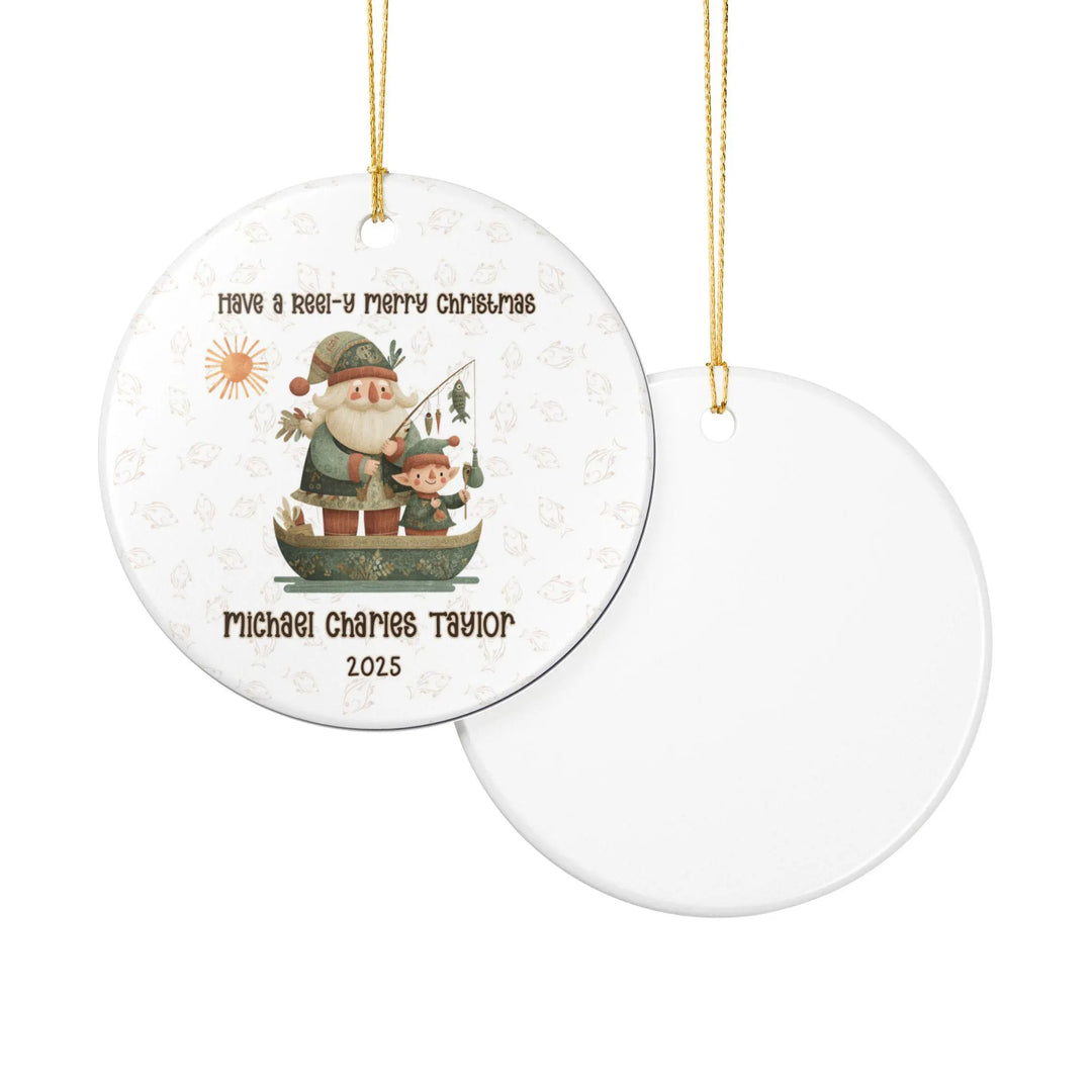 Santa Fishing Personalized Ornament