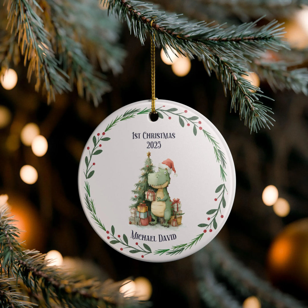 Funny Dinosaur Personalized Ceramic Ornament
