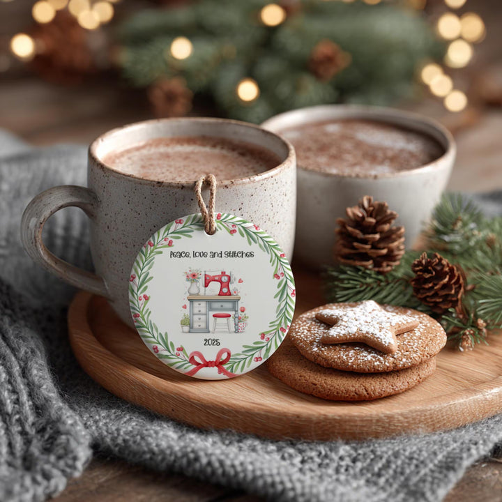 Sewing Lover Personalized Ceramic Ornament