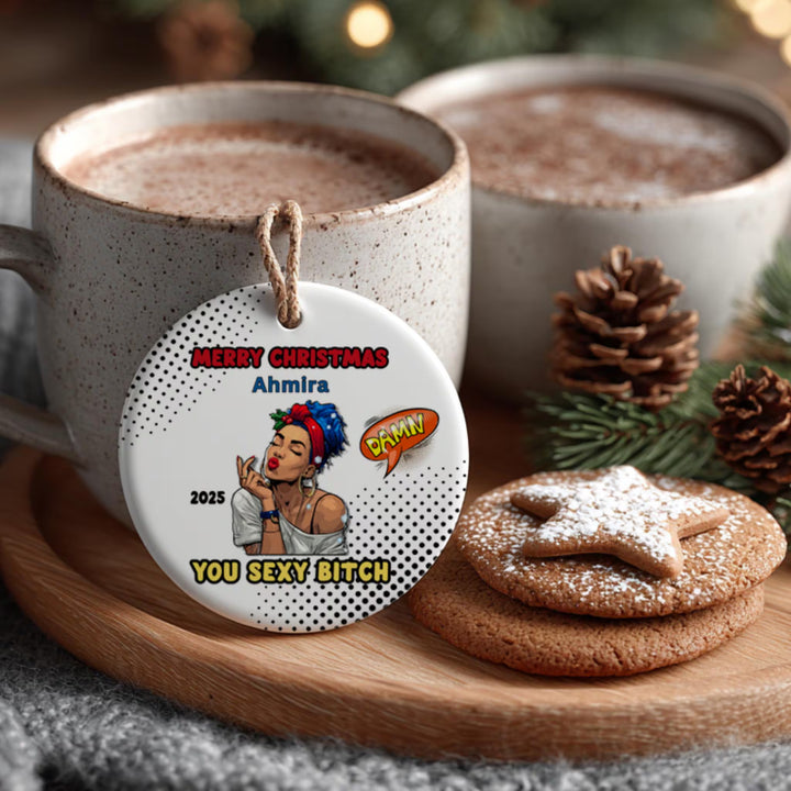 Pop Art Funny Personalized Ornament