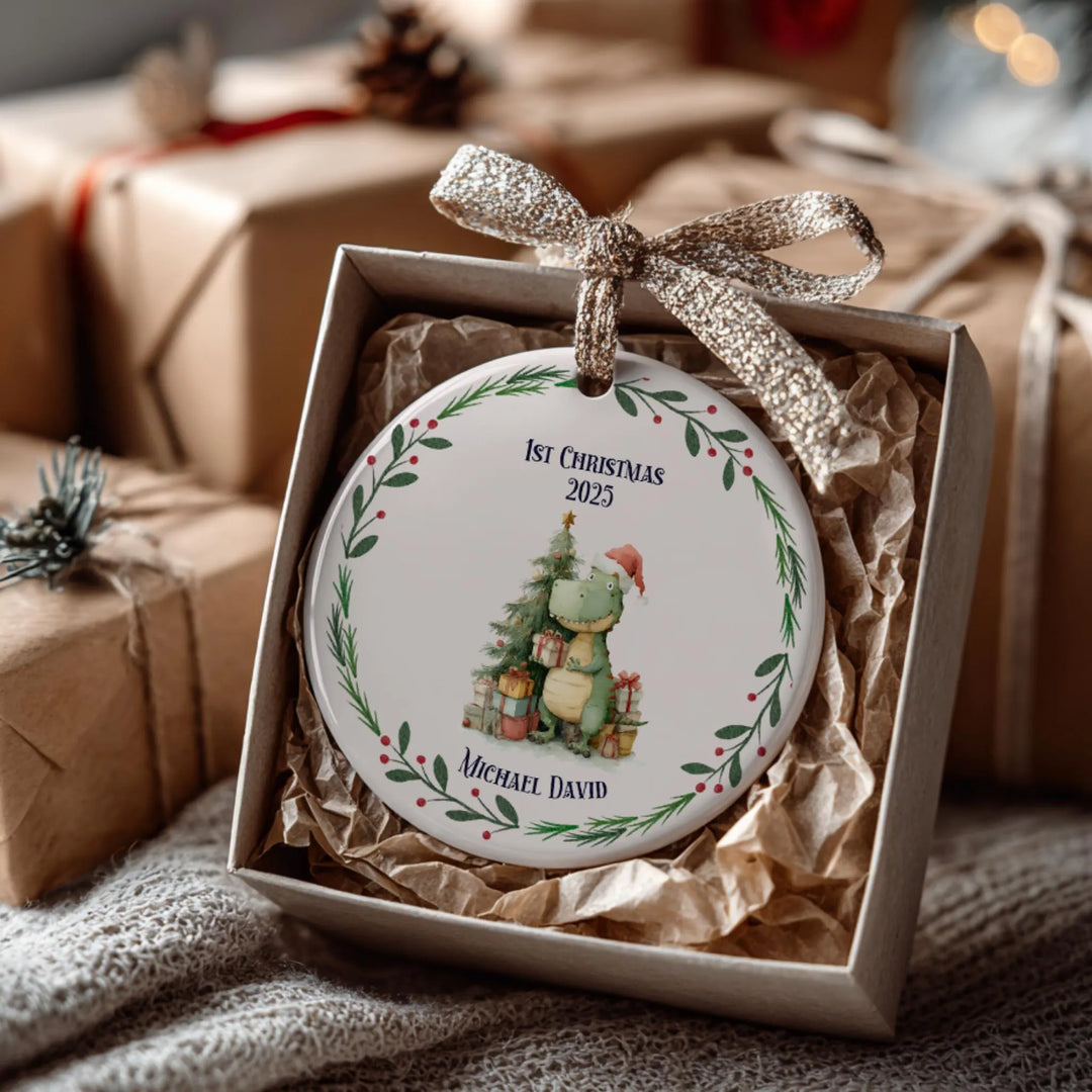 Funny Dinosaur Personalized Ceramic Ornament