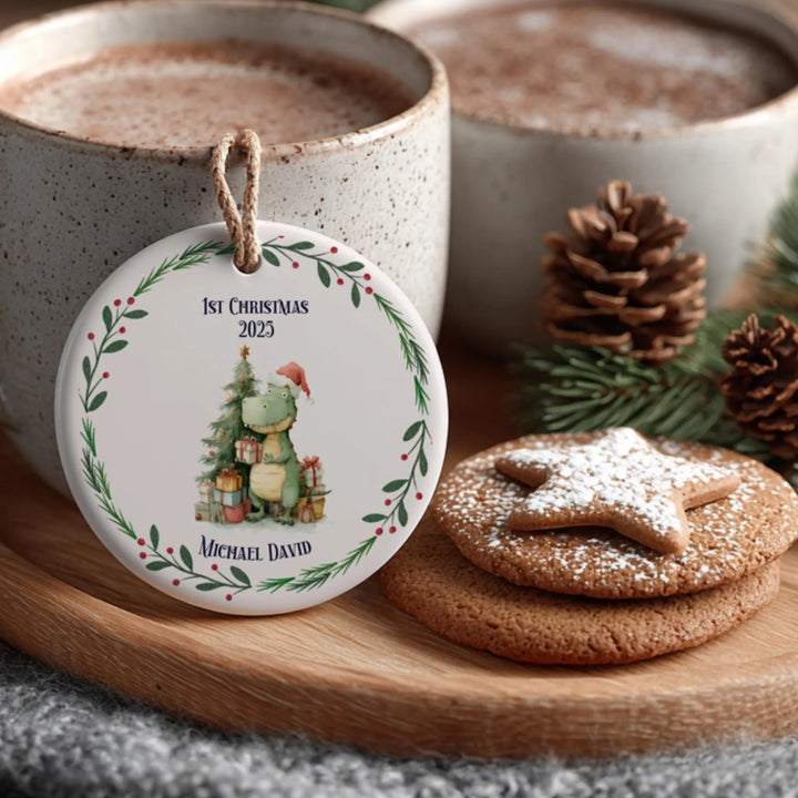 Funny Dinosaur Personalized Ceramic Ornament
