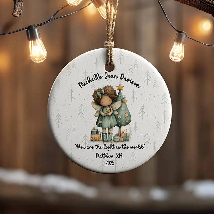 Whimsical Black Girl Personalized Ornament