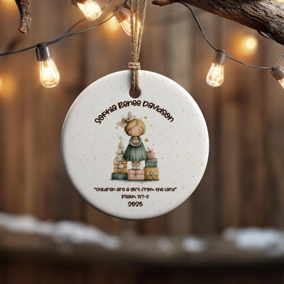 Whimsical Girl Personalized Ornament