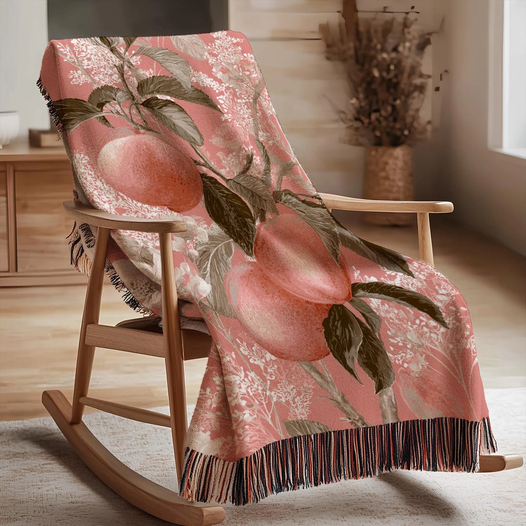 Peach Tree Woven Blanket