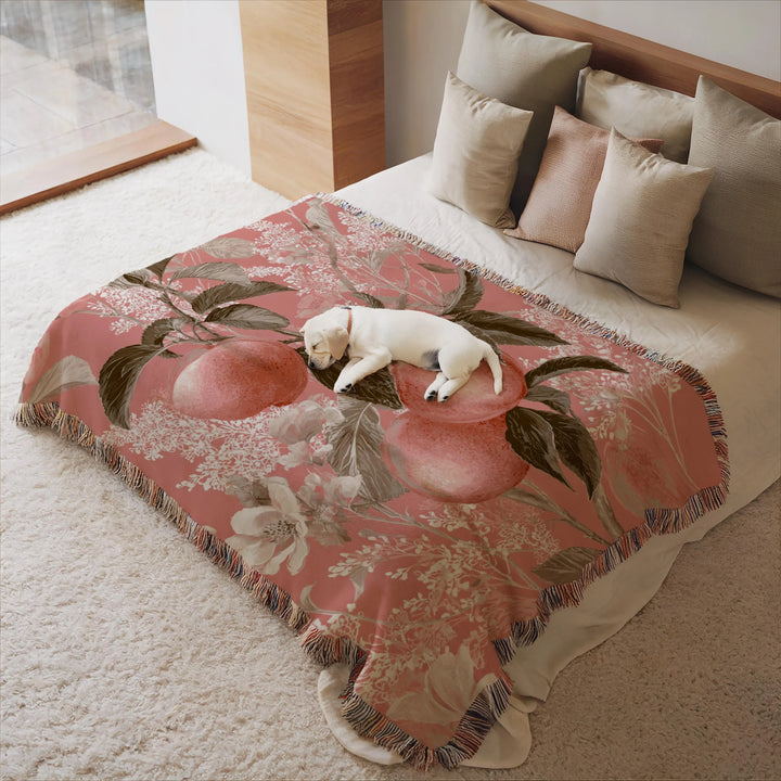 Peach Tree Woven Blanket