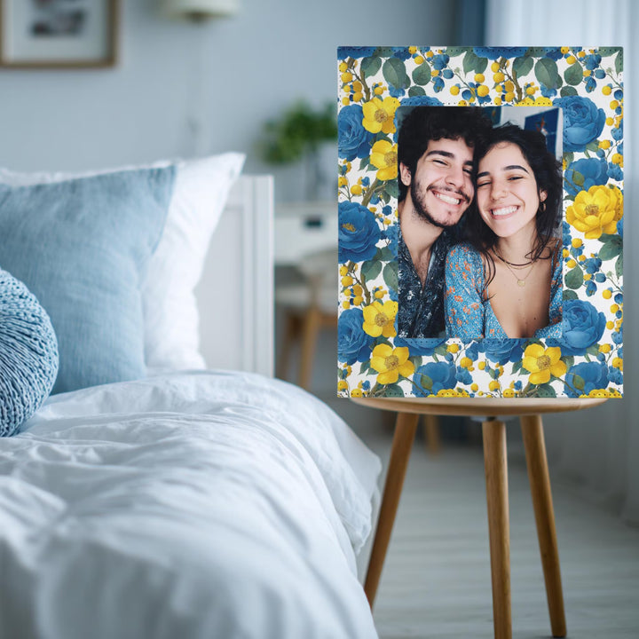 Yellow and Blue Flowers Picture Frame